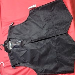 Men's Black Vest with bow tie and Hanky